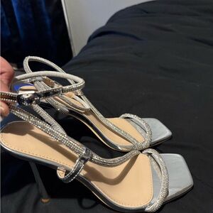 Elegant Silver Strappy Heels